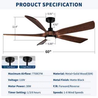 Ceiling Fan With Light And Remote Control