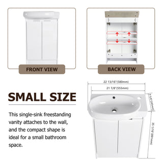 Freestanding Bathroom Vanity & Sink, Soft Close Doors
