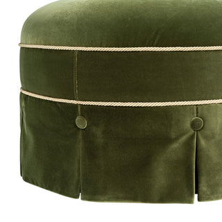 Maribel - Round Accent Ottoman - Olive Green