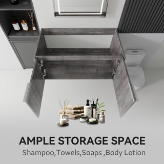 Floating Bathroom Vanity Cabinet With Soft Close Double Doors, Spacious Interior Storage, Wall Mounted, Cabinet Only