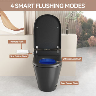 Smart Bidet Toilet With Auto Open / Close Seat, Warm Water Wash, Heated Seat, And Wireless Remote Control