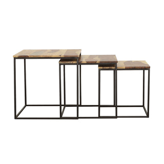 3 Piece Nesting Design Table Set - Brown