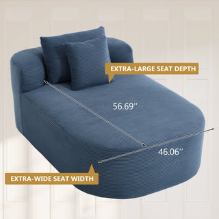 Oversized Chaise Lounge Sofa Bed With Deep Seat And Soft Pillows