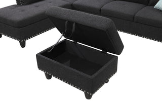 Alger - Left Hand Facing Sofa & Chaise With Ottoman