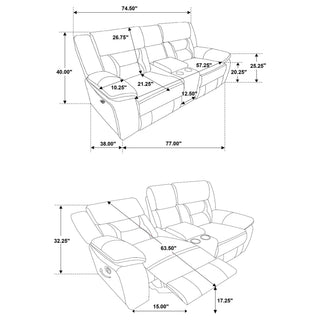 Brazelton - Glider Loveseat With Console
