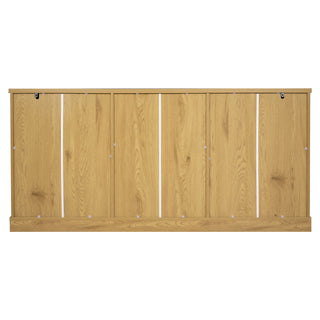 Modern Arched Glass Sideboard With 6 Doors, Buffet Cabinet With Storage And Adjustable Shelves