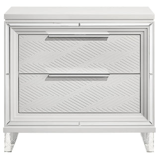 2 Drawer Nightstand With Accents - White