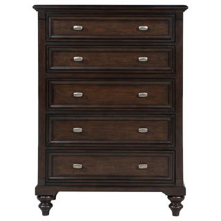 Berwick - 5 Drawer Chest With Felt Lined Top Drawers - Dark Oak