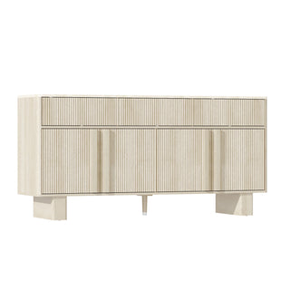 Sideboard Buffet Cabinet With 3 Drawers And 4 Doors For Dining Room
