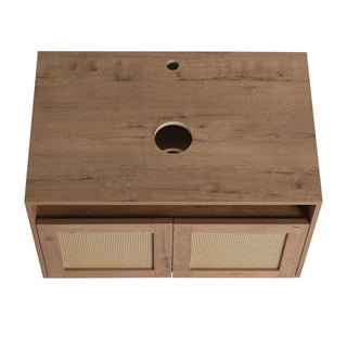 Bathroom Vanity With Art Sink, 2 Soft Close Doors, Float Mounting Design