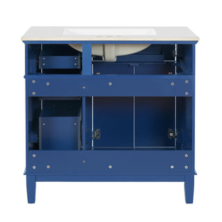 Modern Bathroom Vanity With Ceramic Sink, Soft Close Storage Cabinet