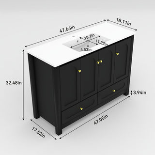 Bathroom Vanity With Sink Combo, 4 Soft Close Doors And 2 Drawers