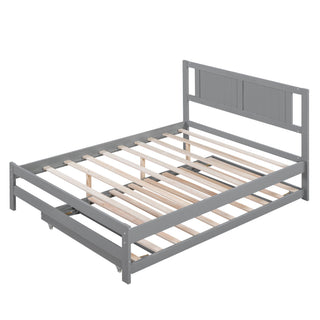 Platform Bed With Adjustable Trundle
