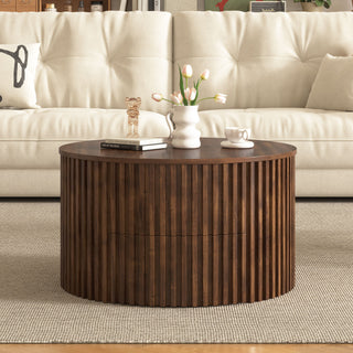 Round Lift Top Coffee Table With Hidden Storage For Living Room