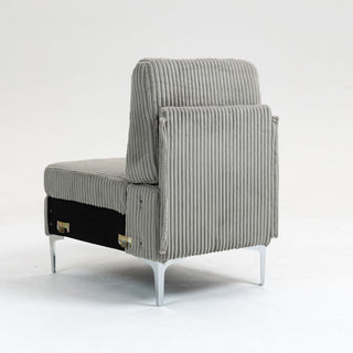 Single Couch Modular Armless Accent Chair With Back Cushion