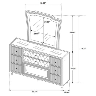 Mika - 8 Drawer LED Dresser And Mirror Set - Black