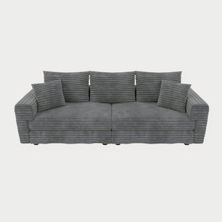 Convertible Deep Seat Sofa With Soft Pillows And Ottomans