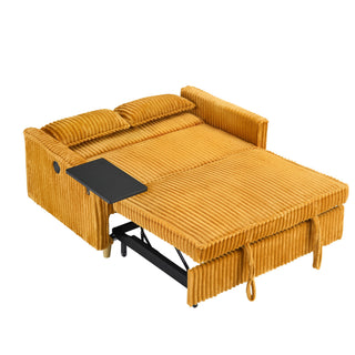 Pull Out Sofa With Movable Tabletop And USB Ports