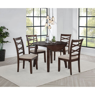 Verety - 5 Piece Round Dining Set With Chairs - Dark Brown