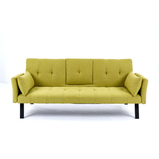 Sofa Bed With Foldable Design And Cup Holder - Green