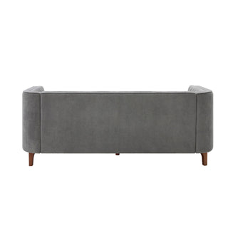 Modern 3 Seater Sofa, Upholstered Couch With Curved Armrests