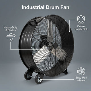 Velocity Drum Fan With 2 Speed - Black