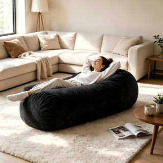 Lara - Cylindrical Bean Bag - Black