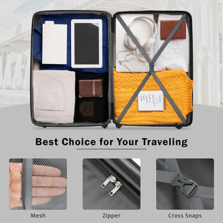 2 Piece Luggage Set With Bags Expanable Spinner Wheels ABS Lightweight Suitcase With Tsa Lock 20" / 28"