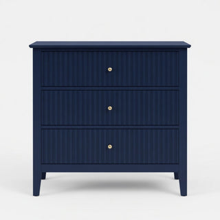 Fluted 3 Drawer Nightstand With Soft Close Slides
