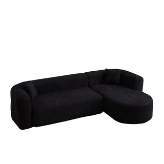 L - Shape Boneless Cloud Couch With 2 Throw Pillows For Living Room