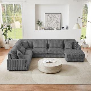 U - Sectional Sofa With Chaise Lounge, Oversized Living Room Couch