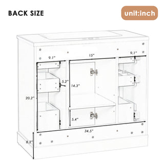 Modern Bathroom Vanity With Sink Combo, 6 Drawers And 1 Cabinet