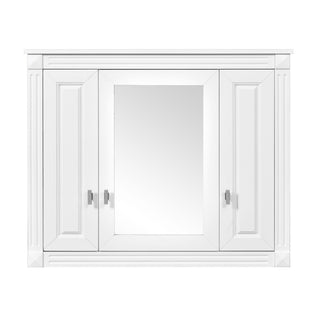 Wall Mounted Bathroom Cabinet With Mirror And 5 Shelves, Rectangular Design