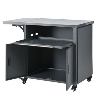 Foldable Outdoor Prep Station BBQ Cart With Trash Rack