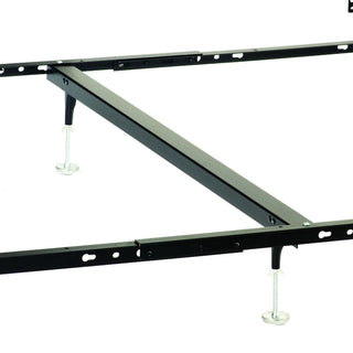 Adams - Queen / Eastern King Bolt On Bed Frame With Reinforced Center Beam, Adjustable Legs - Black