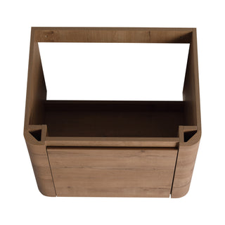 Wall Mounted Bathroom Vanity & Sink, Storage Shelves & Soft Close Door