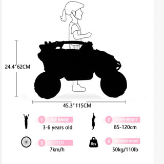 Ride On Kids Electric Truck With Remote Control, Front & Rear Suspension