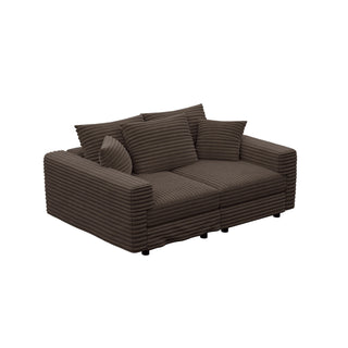 4 Seat Sofa, Modern Comfy Upholstered Sofa Cloud Couch, Deep Seat Couches With Soft Pillows