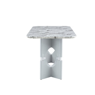 Modern Dining Table With Sleek Hollow-Out Frame And Accents