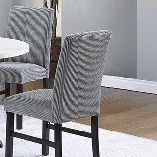 Elegant 5 Piece Dining Set Dark Chairs Top Table With Lower Shelf Kitchen Dining Room