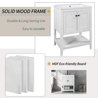 Modern Bathroom Vanity With Sink And Open Shelf