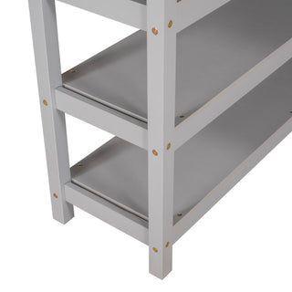 Loft Bed With Storage Shelves And Under Bed Desk