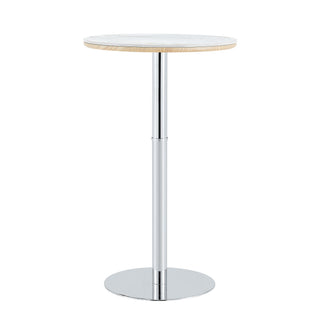 Circular Bar Table - White / Silver