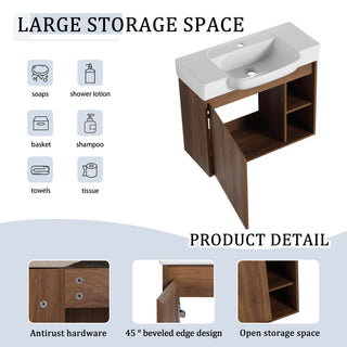 Wall Mounted Bathroom Vanity With Sink & Soft Close Door