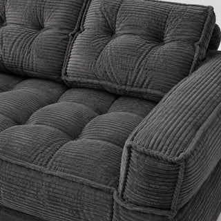 2 Seater Modular Corduroy Sofa With Chaise Lounge For Living Room