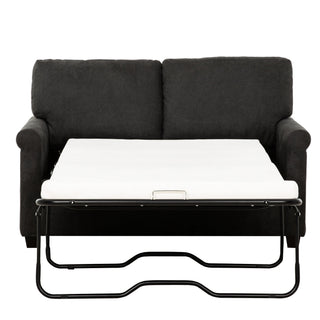 Convertible Twin Sleeper Sofa With USB Ports, 2 Seater Upholstered Loveseat - Dark Gray