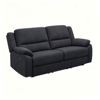 2 Seat Manual Reclining Loveseat With 150° Recline & Footrest - Black