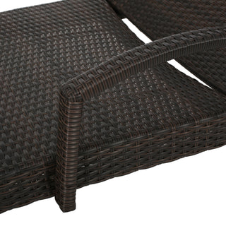 Salem - Contemporary Wicker Chaise Lounge With Arm, Weather Resistant
