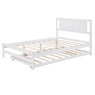 Platform Bed With Adjustable Trundle