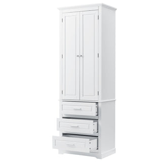 Tall Storage Cabinet With 3 Drawers For Bathroom